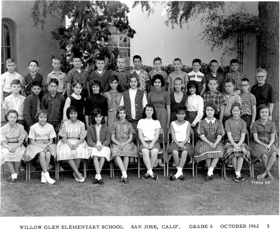 Mrs. Macdonald’s (?) Sixth Grade 1962 Picture provided by Diana (Brian) Silva